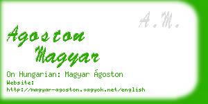 agoston magyar business card